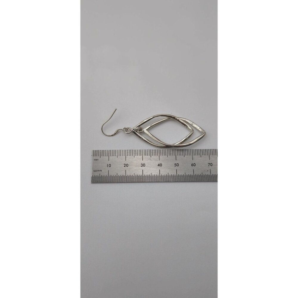 Sterling Silver Double Loop Style Large Earrings … - image 4